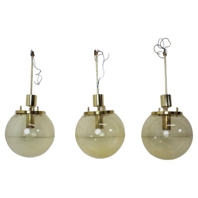 Mid-Century Glass Pendants by Kamenicky Senov, 1960s, Set of 3-TZ-1778199