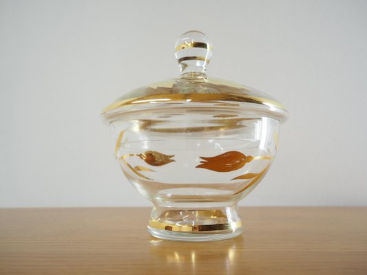 Mid-Century Glass Sugar Bowl from Bohemia Crystal, Czechoslovakia, 1950s-TZ-778318