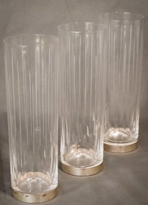 Mid-Century Glasses with Silver Bases, Set of 6-AOI-1350937