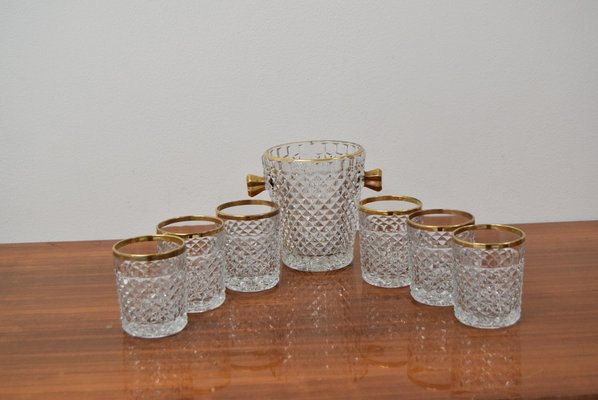 Mid-Century Glassware Barware Set by Bohemia Crystal, 1960s, Set of 7-TZ-1287097