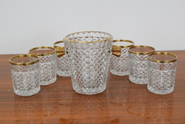 Mid-Century Glassware Barware Set by Bohemia Crystal, 1960s, Set of 7-TZ-1287097