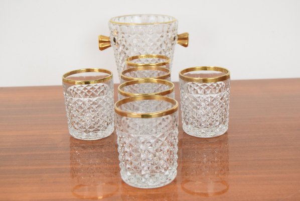 Mid-Century Glassware Barware Set by Bohemia Crystal, 1960s, Set of 7-TZ-1287097