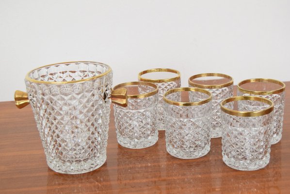 Mid-Century Glassware Barware Set by Bohemia Crystal, 1960s, Set of 7-TZ-1287097