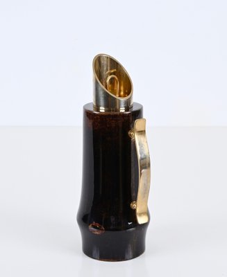 Mid-Century Goatskin and Brass Thermos Decanter by Aldo Tura for Macabo, Italy, 1950s-JDR-1738281