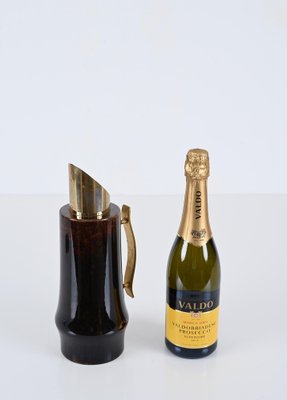 Mid-Century Goatskin and Brass Thermos Decanter by Aldo Tura for Macabo, Italy, 1950s-JDR-1738281