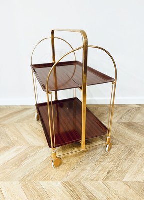 Mid-Century Gold Bar Cart, 1970s-KND-910782