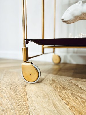 Mid-Century Gold Bar Cart, 1970s-KND-910782