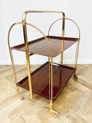 Mid-Century Gold Bar Cart, 1970s-KND-910782