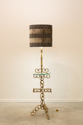 Mid-Century Gold Chain Floor Lamp, 1960s-UJE-706947