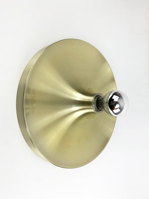 Mid-Century Gold German Flush Light Sconce in the Style of Charlotte Perriand, 1960-70s-ZM-1440702