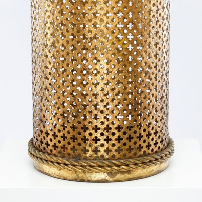 Mid-Century Gold-Plated Umbrella Stand by Li Puma, Florence, Italy, 1950s-QBR-1060437