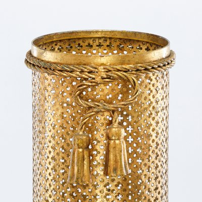 Mid-Century Gold-Plated Umbrella Stand by Li Puma, Florence, Italy, 1950s-QBR-1060437