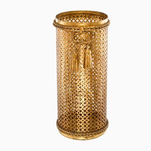 Mid-Century Gold-Plated Umbrella Stand by Li Puma, Florence, Italy, 1950s-QBR-1060437