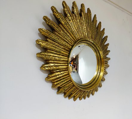 Mid-Century Golden Sunburst Mirror, 1960s-IRH-1114159