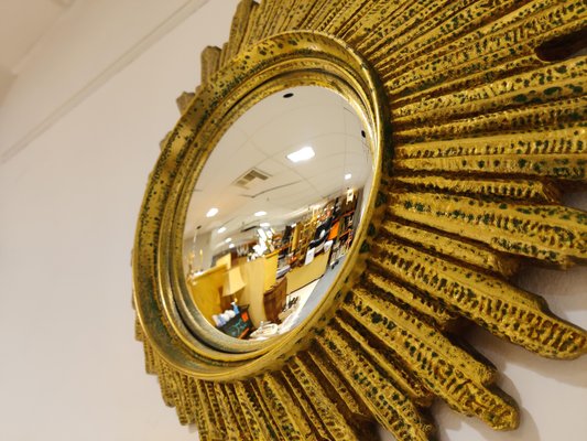 Mid-Century Golden Sunburst Mirror, 1960s-IRH-1114159