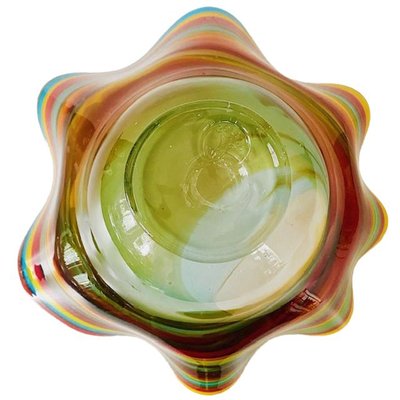 Mid-Century Golden Talast Hand-Blown Colorful Glass Bowl-BMU-2026701