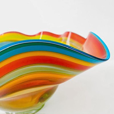 Mid-Century Golden Talast Hand-Blown Colorful Glass Bowl-BMU-2026701