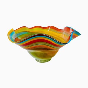 Mid-Century Golden Talast Hand-Blown Colorful Glass Bowl-BMU-2026701