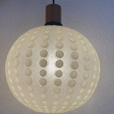 Mid-Century Golf Ball-Shaped Glass Pendant Lamp, 1960s-PYR-1353219