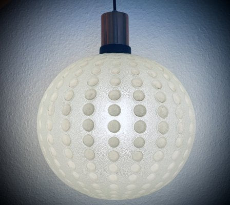 Mid-Century Golf Ball-Shaped Glass Pendant Lamp, 1960s-PYR-1353219