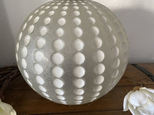 Mid-Century Golf Ball-Shaped Glass Pendant Lamp, 1960s-PYR-1353219