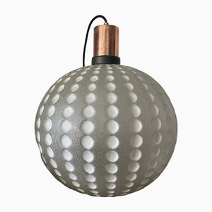 Mid-Century Golf Ball-Shaped Glass Pendant Lamp, 1960s-PYR-1353219