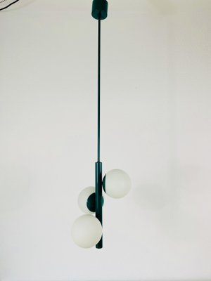 Mid-Century Green 3-Arm Chandelier from Kaiser Leuchten, Germany, 1960s-PUK-699864