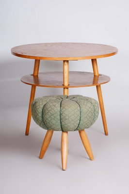 Mid-Century Green Beech Stool, 1950s-WHY-1042469