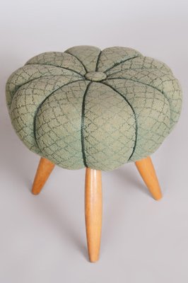 Mid-Century Green Beech Stool, 1950s-WHY-1042469