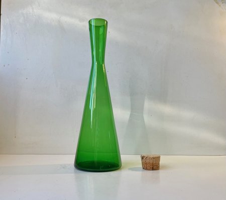 Mid-Century Green Glass Decanter by Per Lütken for Holmegaard, 1960s-LCR-1279829