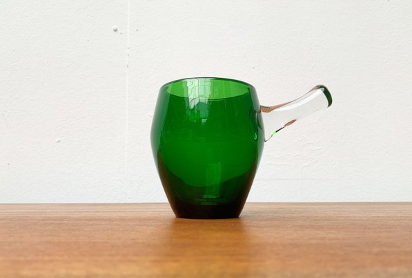 Mid-Century Green Glass Sarvituoppi Bowl with Handle by Sirkku Kumela-Lehtonen for Kumela, Finland, 1960s-UAH-1279765