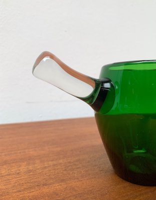 Mid-Century Green Glass Sarvituoppi Bowl with Handle by Sirkku Kumela-Lehtonen for Kumela, Finland, 1960s-UAH-1279765