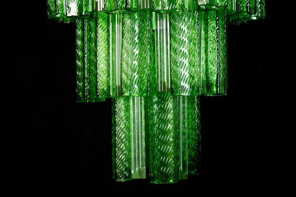 Mid-Century Green Murano Glass Tronchi 4-Tier Chandelier, 1960-MBH-1031824