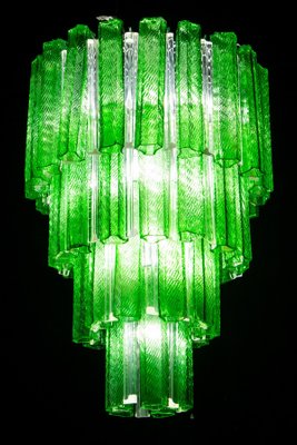 Mid-Century Green Murano Glass Tronchi Four-Tier Chandelier, 1960-MBH-1032526