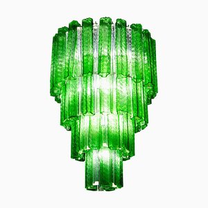 Mid-Century Green Murano Glass Tronchi Four-Tier Chandelier, 1960-MBH-1032526