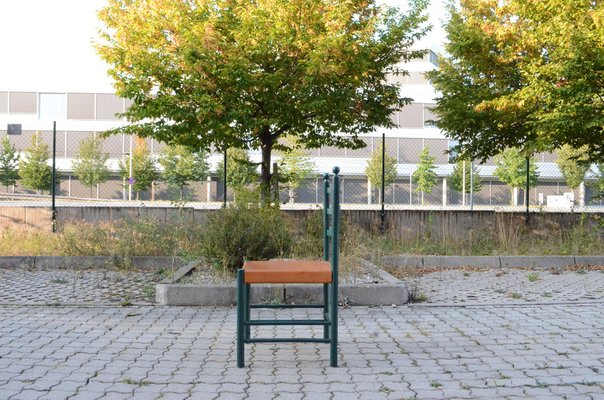 Mid-Century Green Vegetal Cognac Leather Saddle Dining Chairs, Finland, 1950s, Set of 4-UF-1371999