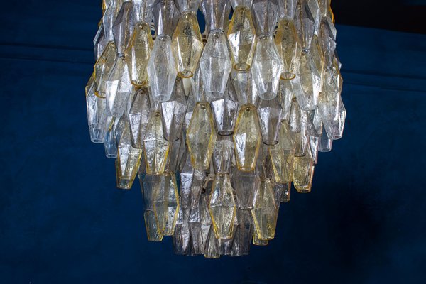 Mid-Century Grey and Amber Poliedri Chandelier, 1960s-MBH-1252442