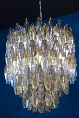 Mid-Century Grey and Amber Poliedri Chandelier, 1960s-MBH-1252442