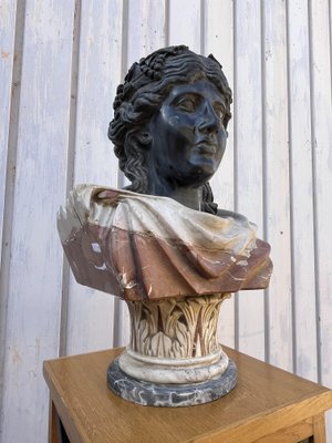 Mid-Century Half-Busts in Belgian Black Marble, 1930s, Set of 2-YST-2018397