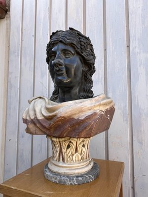 Mid-Century Half-Busts in Belgian Black Marble, 1930s, Set of 2-YST-2018397