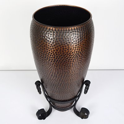 Mid-Century Hammered Copper Umbrella Stand-RY-1180326