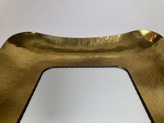 Mid-Century Hand-Hammered Brass Mirror, Austria, 1950s-BAF-1807437