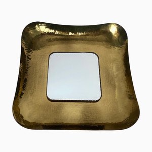 Mid-Century Hand-Hammered Brass Mirror, Austria, 1950s-BAF-1807437