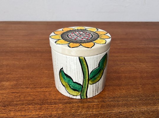 Mid-Century Hand-Painted Ceramic Sunflower Box with Lid from Gallo, 1960s-UAH-1797934