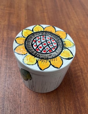 Mid-Century Hand-Painted Ceramic Sunflower Box with Lid from Gallo, 1960s-UAH-1797934