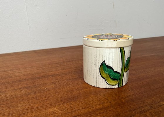 Mid-Century Hand-Painted Ceramic Sunflower Box with Lid from Gallo, 1960s-UAH-1797934