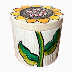 Mid-Century Hand-Painted Ceramic Sunflower Box with Lid from Gallo, 1960s-UAH-1797934