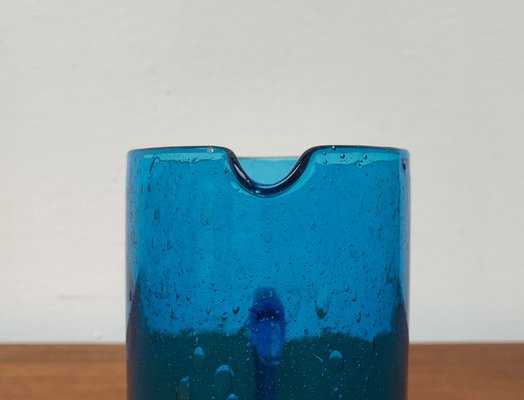 Mid-Century Handmade Blue Glass Jug, 1960s-UAH-1313010