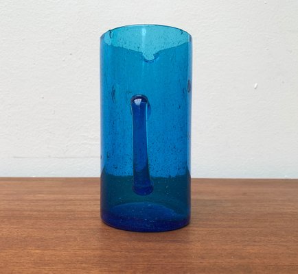 Mid-Century Handmade Blue Glass Jug, 1960s-UAH-1313010