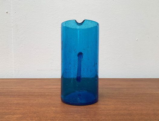 Mid-Century Handmade Blue Glass Jug, 1960s-UAH-1313010